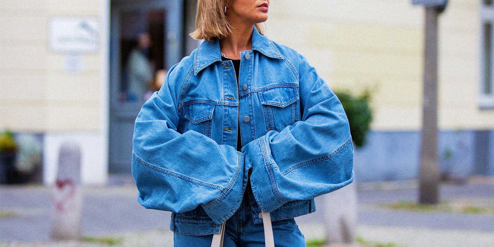 Yeezy Gap Engineered by Balenciaga Padded Denim Jacket Blue | Hype Clothinga